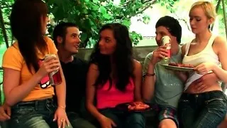 Outdoor orgy with hot teens