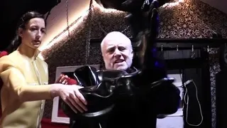 Femdom fetish mistresses fuck bdsm loser with strapon