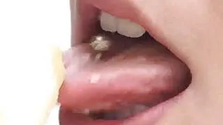 Shelby Moon eats banana