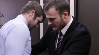 Muscular office hunk seduced by his boss