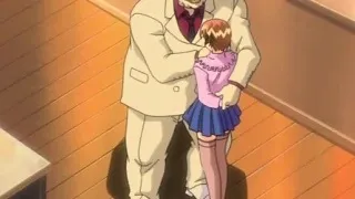 Anime teacher rubbing a dick