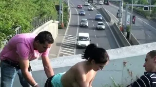 Teenage girl PUBLIC gangbang