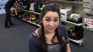 College girl pawns her pussy for money at the pawnshop