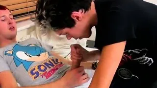 Hot twink Alexander loves to suck a large dick, and Josh has