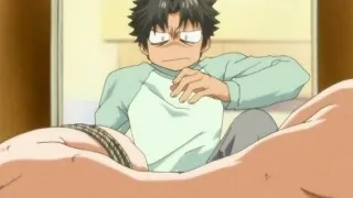 Tied up anime boy licking a hard firm cock and riding hard c