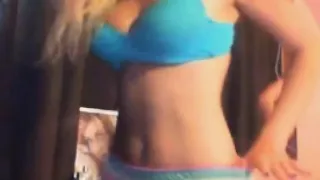 Sexy Bikini Blonde Babe Strips and Masturbates