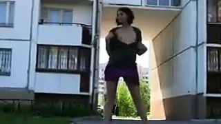 Exhibitionist Flashing Her Tits And Ass