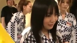 Japanese AV Model rubs dick through wall