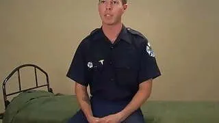 Firefighter Stroking Big Cock