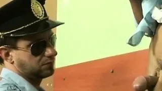Teen convict drills tough gay officer in the ass