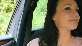 Hiitchhiker teen Belle Claire agrees to have sex in public