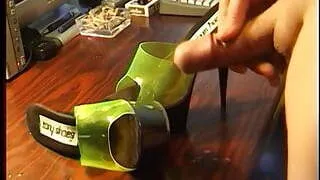 Cumshot on GF Highheels part 2