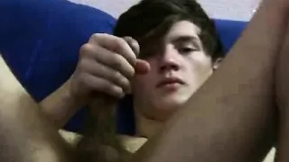 Hot in the ass twink drains his mushroom-head cock