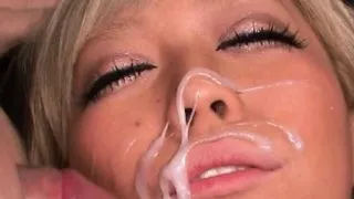 Very messy facial cumshot for horny asian whore