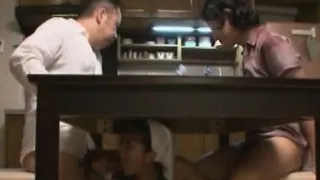 Subtitled nudist Japanese maid dinner time blowjobs