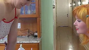 Messy lesbian domination with redhead mistress being in charge