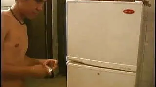 Latina girl fucking in the kitchen