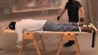 Kinky masked dude gets tied and ass spanked, before getting