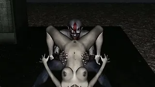 Sexy 3D zombie babe getting licked and fucked hard