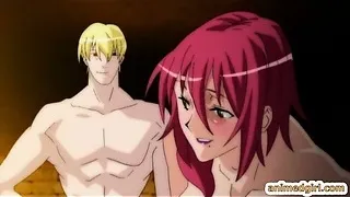 Pregnant hentai bondaged and brutally assfucked