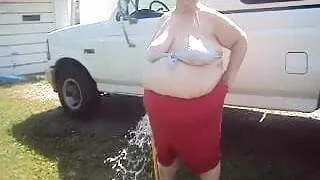 out side playing with the hose pt 2 