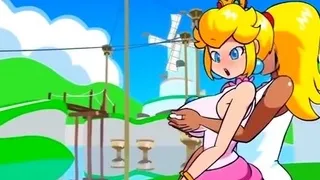 Brunette cums to hentai