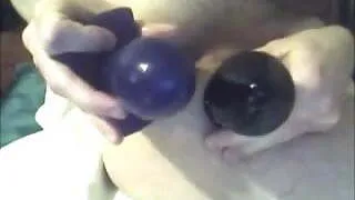 Gay man using two plugs