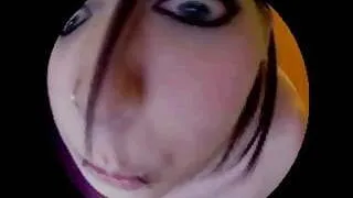 Goth Girl Plays With Cam Filter on Cam