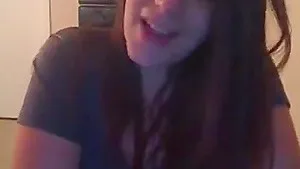 Beautiful pregnant brunette teasing us in front of the camera