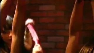 a lady plays with her slave girls