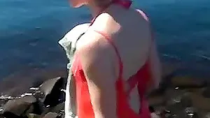 Outdoor hadrcore sex and blowjob with a teen couple on the beach