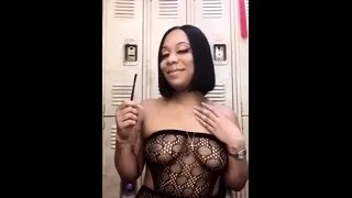 Glamour babe with big boobs masturbates in lingerie