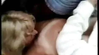 Great lesbian action on a balcon