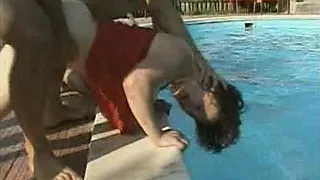 Poolside Mature Gangbang