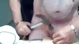 nailed his balls to a board pt1