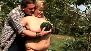 Blonde Fatty Enjoys Outdoor Sex