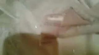 cumming on wife's old 38DD bra