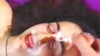 Face covered with cum