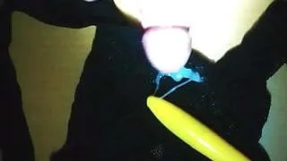 Cuming to girlfriend pantyhose and vibrator