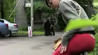 Self-wetter with extremely hairy pussy