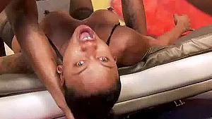 Big black cock furiously throats her