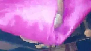 handjob with pink dress satin lining