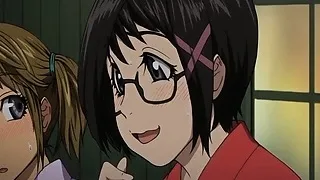 Hentai brunette bouncing on top of guys hard cock