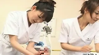 Subtitled CFNM Japanese penis salon vacuum handjob care