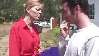 MILF Fucks Young Mechanic on a Couch - Cireman