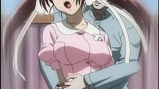 Chained hentai nurse gets shoved toy on the gynecology chair