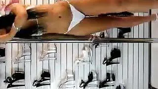 White G String Bikini Flamingo 8 Inch High Heels