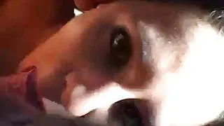 Amateur babe gives blowjob in a cabin