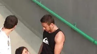 TEEN with BIG TITS in PUBLIC threesome sex COOL