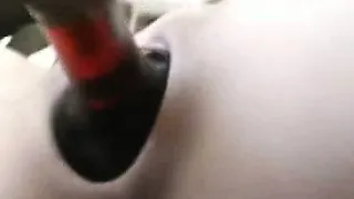 Bizarre amateur outdoor huge bottles and fisting insertions